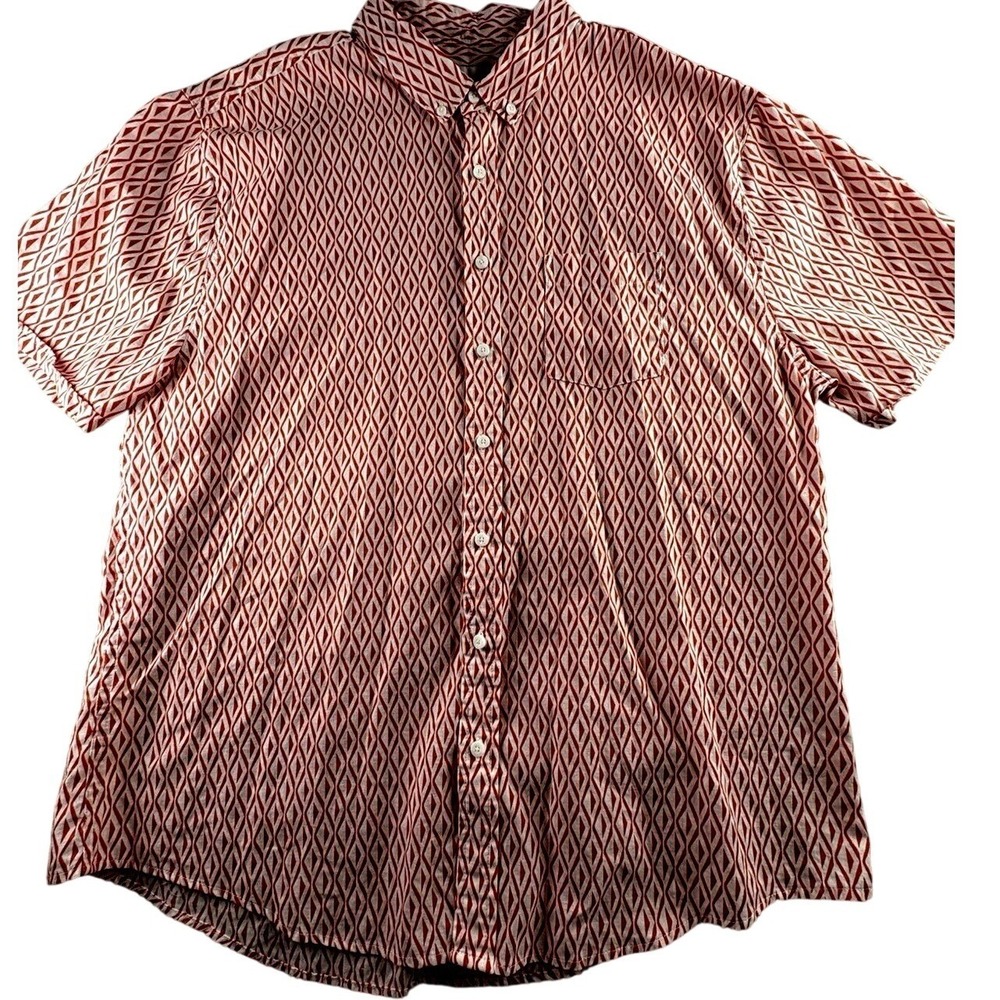 Onia Mens XXL Geometric‎ Print Short Sleeve Button Down Shirt Resort Summer